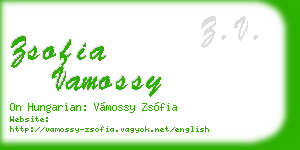 zsofia vamossy business card